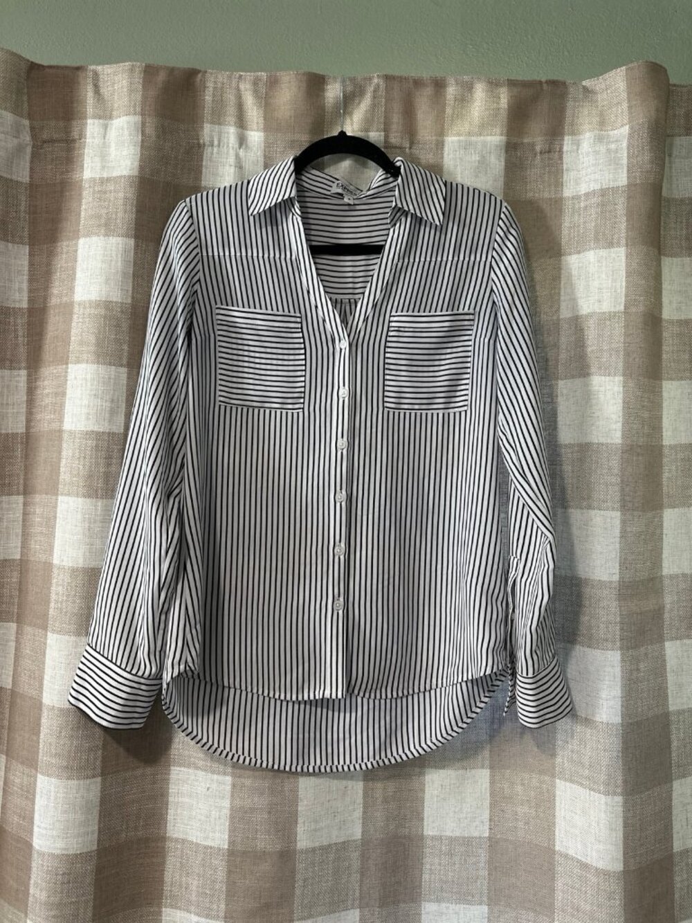 Women's striped button-down shirt